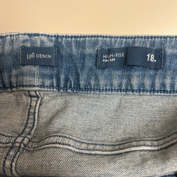 J. Jill Denim Jeans Womens 18 Blue High Rise FULL Leg Whiskered Stretch Comfort - Picture 3 of 4
